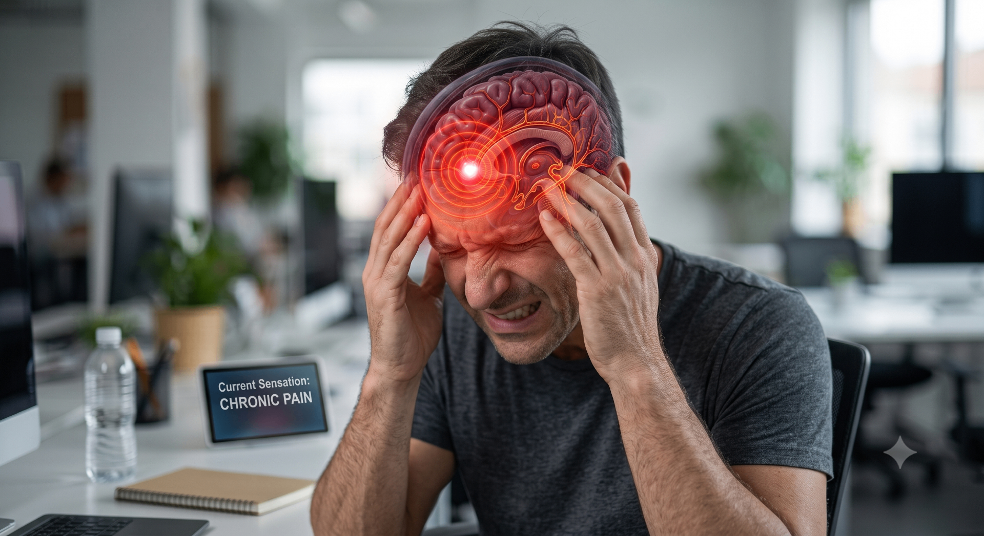 Person with tension headache