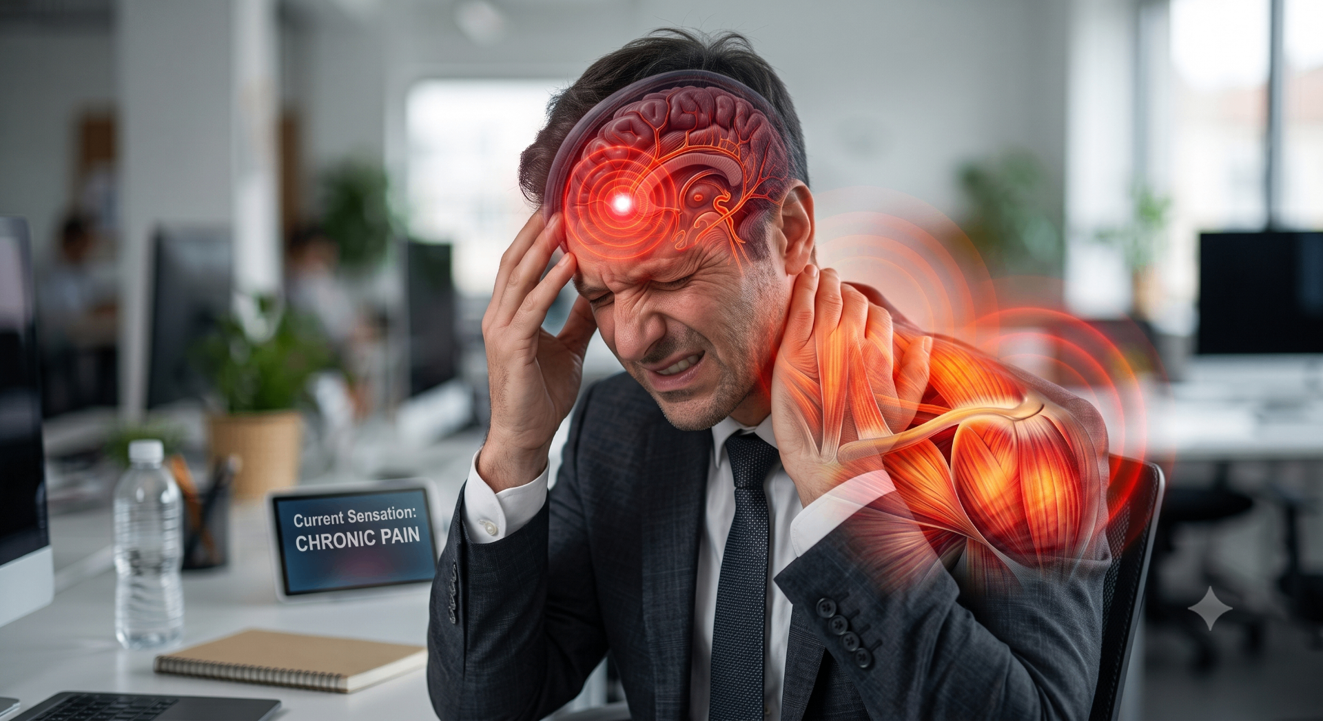Desk worker with pain